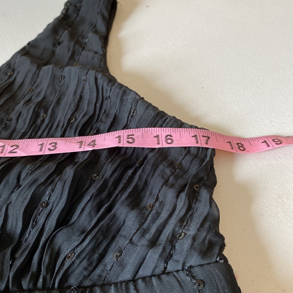 Vintage Y2K Lace/Sequins Babydoll Black Tank Whimsygoth Fairy Gauzy Studio 1940 - Picture 9 of 15